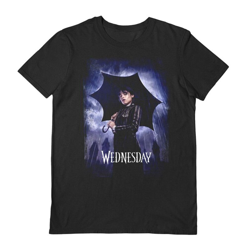 Wednesday Unisex Adult Umbrella T-Shirt / Black/Purple